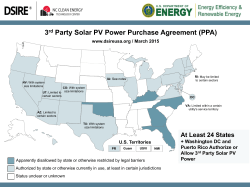 3rd Party Solar PV Power Purchase Agreement (PPA)