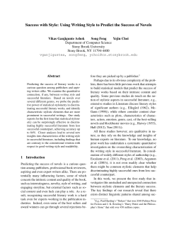 Success with Style: Using Writing Style to Predict the