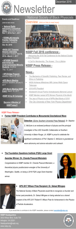 Newsletter - National Society of Black Physicists
