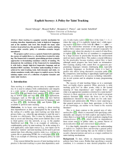 Explicit Secrecy: A Policy for Taint Tracking