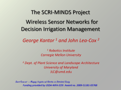 The SCRI-MINDS Project Wireless Sensor Networks for Decision