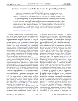 Geometric Frustration of Colloidal Dimers on a Honeycomb