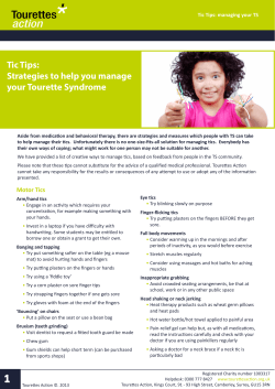 Tic Tips: Strategies to help you manage your