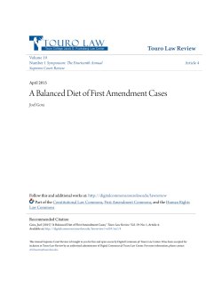 A Balanced Diet of First Amendment Cases
