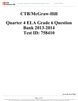 CTB/McGraw-Hill Quarter 4 ELA Grade 6 Question Bank 2013