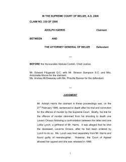 Adolph Harris v The Attorney General of Belize
