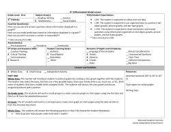 GT Differentiated Model Lesson Grade Level: First Subject Area(s