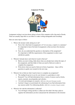Assignment Writing Assignment writing is not just about sitting in