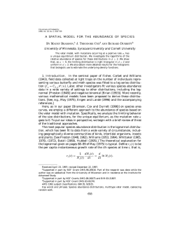 A SPATIAL MODEL FOR THE ABUNDANCE OF SPECIES By Maury