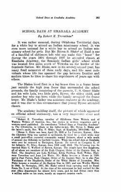 School Days at Emahaka Academy - Oklahoma State University