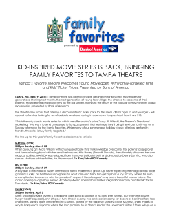 Tampa Theatre Family Favorites 2015 Press Release
