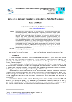 Comparison between Macedonian and Albanian Retail Banking