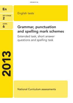 Grammar, punctuation and spelling mark schemes