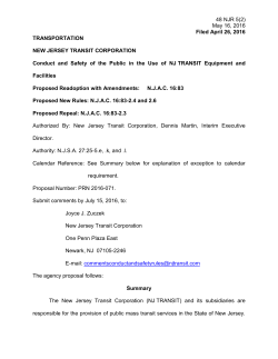 conduct and safety of the public in the use of nj transit equipment