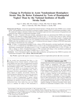 Change in Perfusion in Acute Nondominant Hemisphere Stroke May