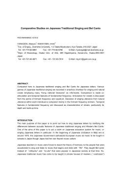 Comparative Studies on Japanese Traditional Singing and Bel Canto
