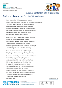 Poem &ndash; Dulce et Decorum Est PDF