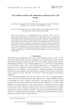 The aesthetic and the ethic dimensions of human factors and design