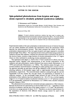 Spin-polarised photoelectrons from krypton and argon atoms