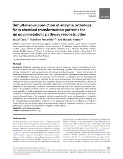 Simultaneous prediction of enzyme orthologs from chemical