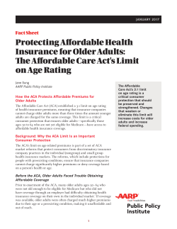 Protecting Affordable Health Insurance or Older Adults