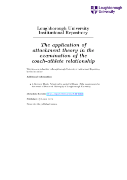 The application of attachment theory in the examination of the coach