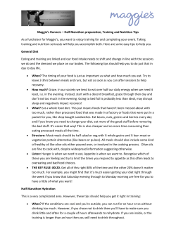 Maggie`s Runners &ndash; Half Marathon preparation