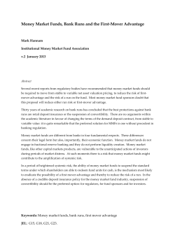 Money Market Funds, Bank Runs and the First-Mover