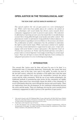 Open Justice in the Technological Age The Hon Chief Justice