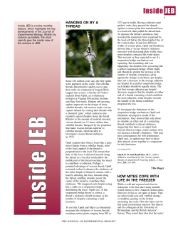 Inside JEB - Journal of Experimental Biology