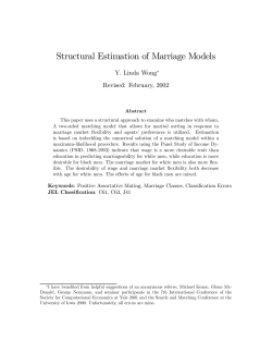 Structural Estimation of Marriage Models