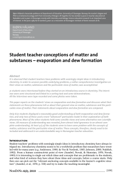 Student teacher conceptions of matter and