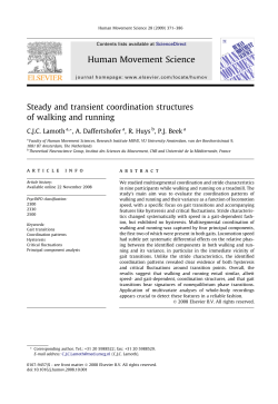 Steady and transient coordination structures of walking and running