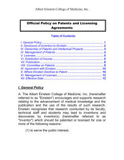 Official Policy on Patent and Licensing Agreements