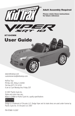 User Guide - KidTrax Toys