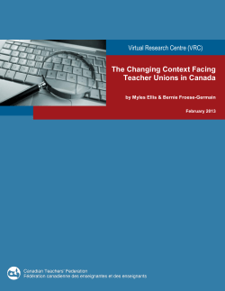 The Changing Context Facing Teacher Unions in Canada