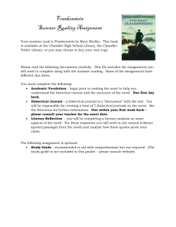 Frankenstein Summer Reading Assignment