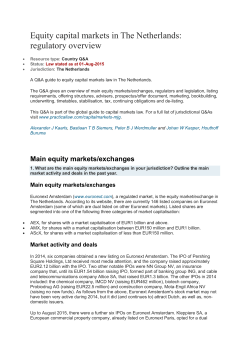 Equity capital markets in The Netherlands