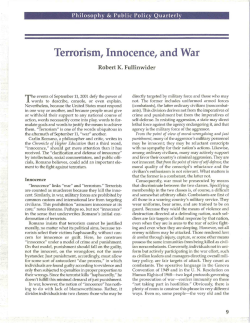 Terrorism, Innocence, and War