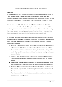 Fluoridation of drinking water