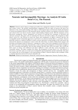 Neurosis And Incompatible Marriage: An Analysis Of Anita Desai`s