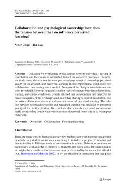 Collaboration and psychological ownership: how does the tension