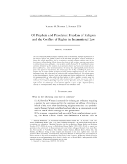 Of Prophets and Proselytes: Freedom of Religion and the Conflict of