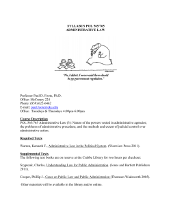 Administrative Law - American Political Science Association