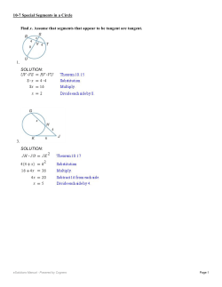10-7 Special Segments in a Circle p753 1