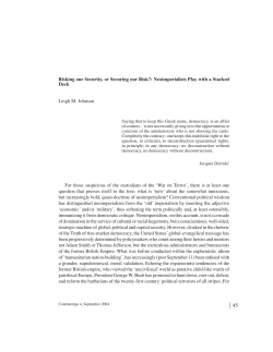 Leigh M. Johnson Risking our Security, or Securing our Risk