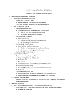 Unit III &ndash; Industrial Revolution Guided Notes Chapter 7 &ndash; The