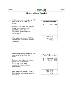 Grocery Store Receipt