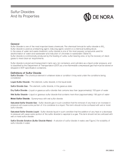 Sulfur Dioxides And Its Properties