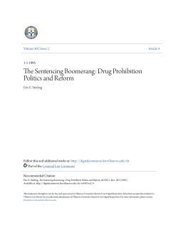 Drug Prohibition Politics and Reform